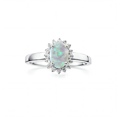 Dark Opal Ring In 925 Sterling Silver - Green-Blue - Australian Opal Cutters and Pearl Divers