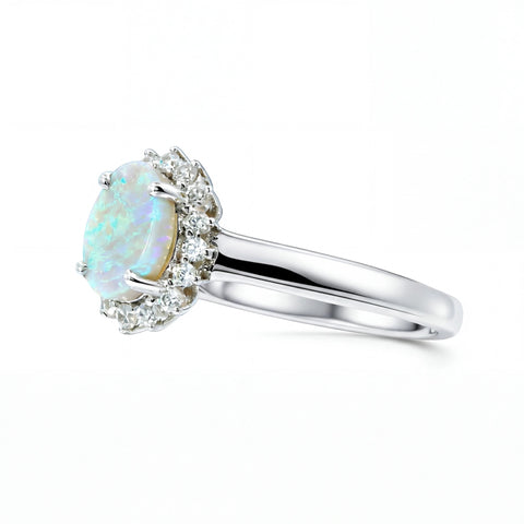 Dark Opal Ring In 925 Sterling Silver - Green-Blue - Australian Opal Cutters and Pearl Divers