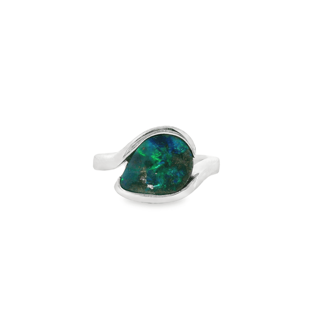 Australian Opal Boulder Ring set in Sterling Silver