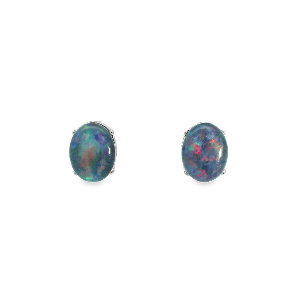 Australian Opal Triplet Earrings set in Stainless Steel