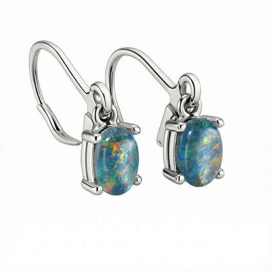 Triplet Opal Earrings in Stainless Steel - Multicolour