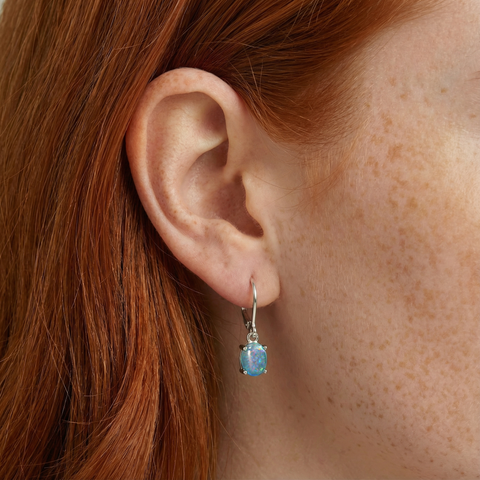 Triplet Opal Earrings in Stainless Steel - Multicolour