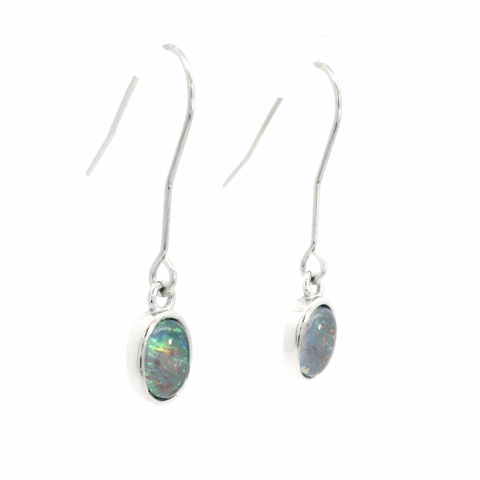 Triplet Opal Earrings set in 925 Sterling Silver