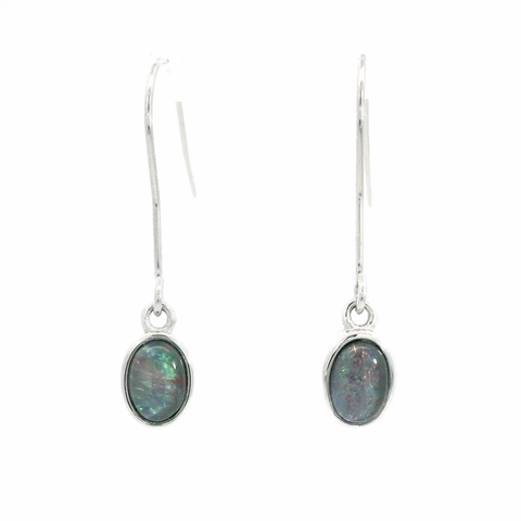 Triplet Opal Earrings set in 925 Sterling Silver
