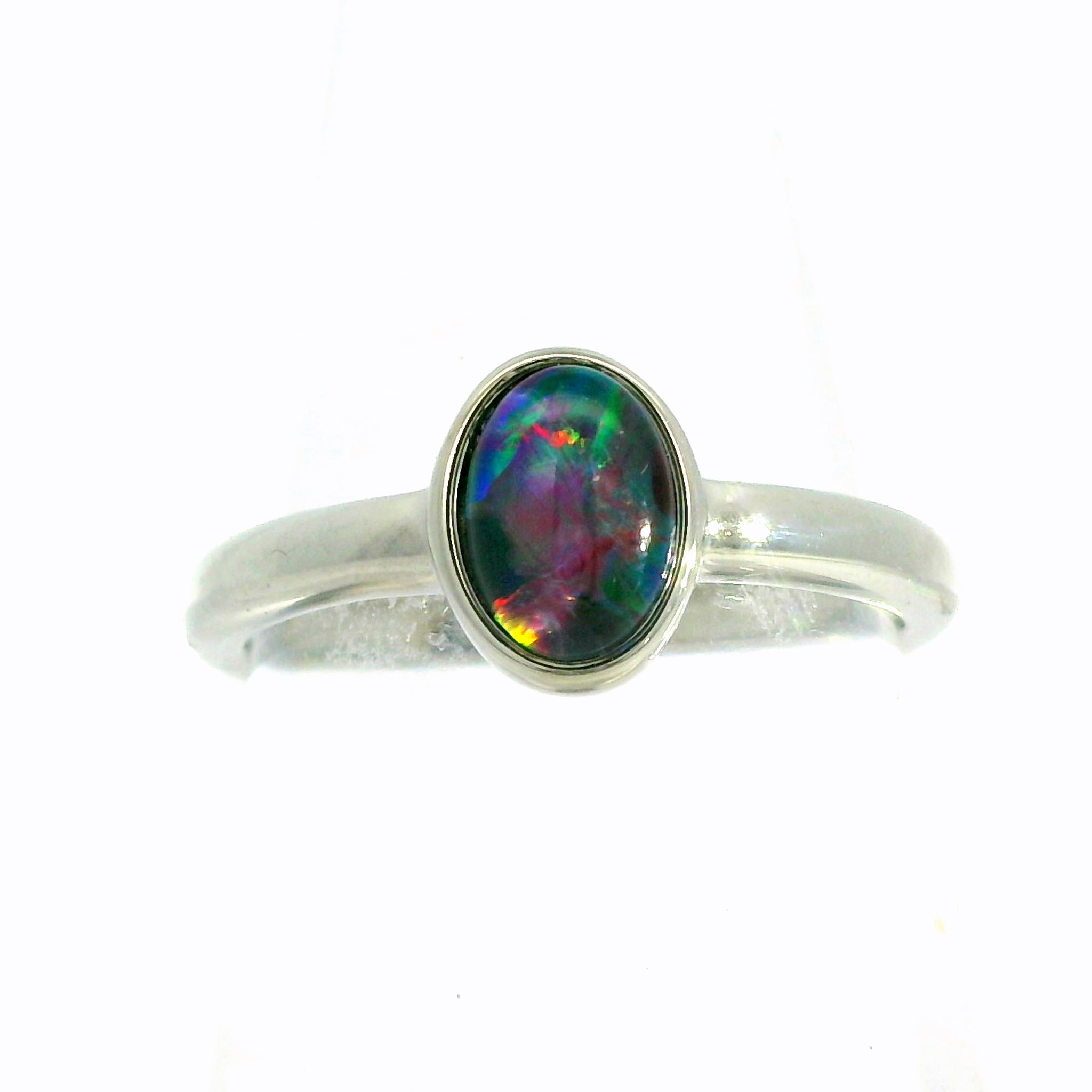 Triplet Opal Ring in Stainless Steel - Multicolour