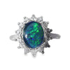 Triplet Opal Ring in Stainless Steel - Multicolour