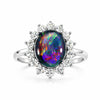 Triplet Opal Ring in Stainless Steel - Multicolour