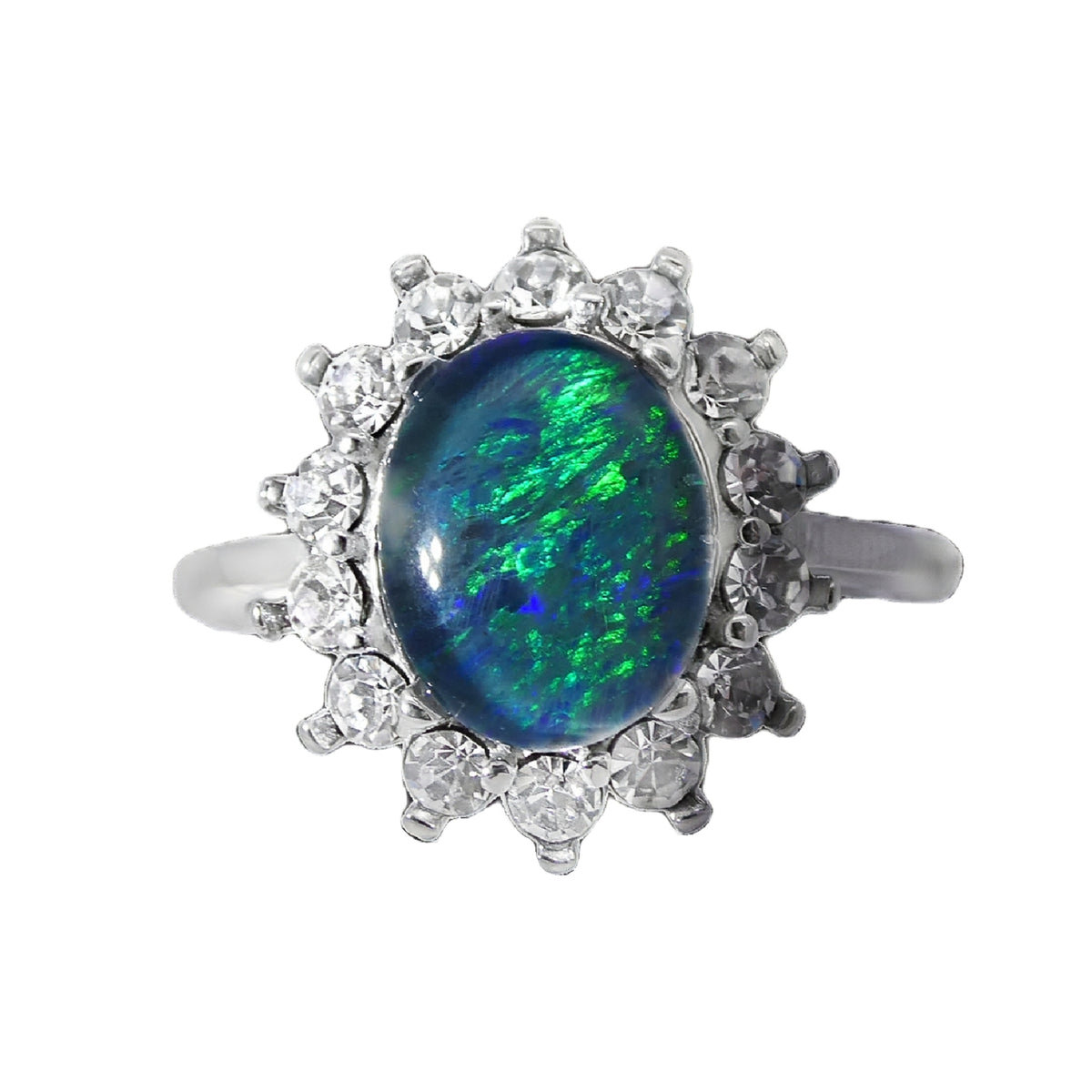Triplet Opal Ring in Stainless Steel - Multicolour