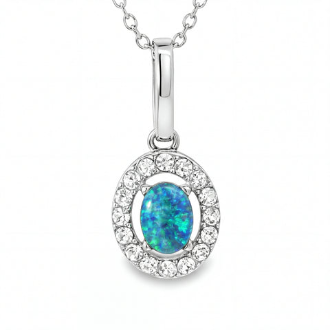 Triplet Opal Pendant in Stainless Steel