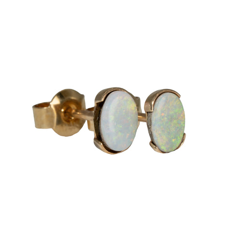 Boulder Opal Earrings in 14K Yellow Gold - Multicolour
