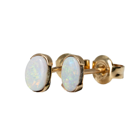 Boulder Opal Earrings in 14K Yellow Gold - Multicolour
