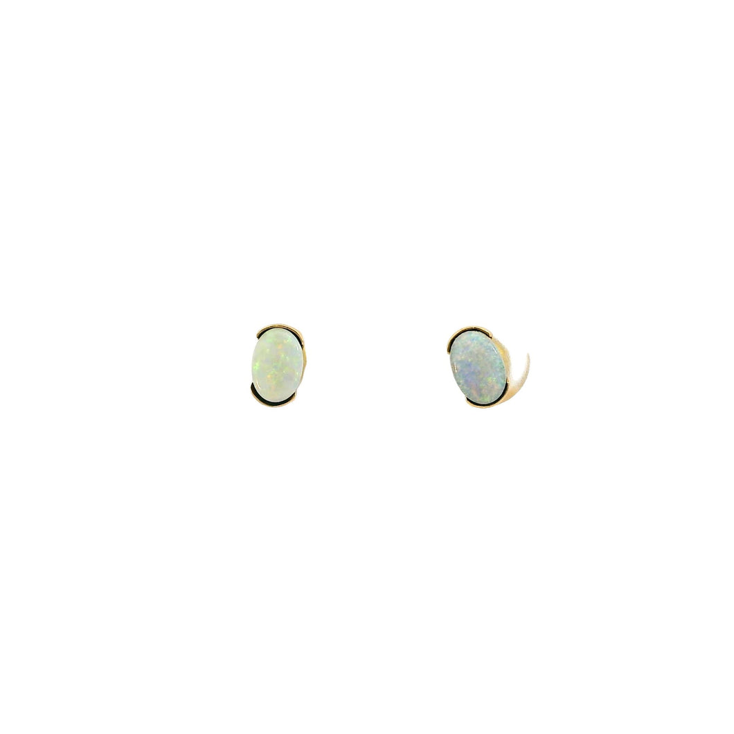 Australian Opal Boulder Earrings set in 14K Yellow Gold