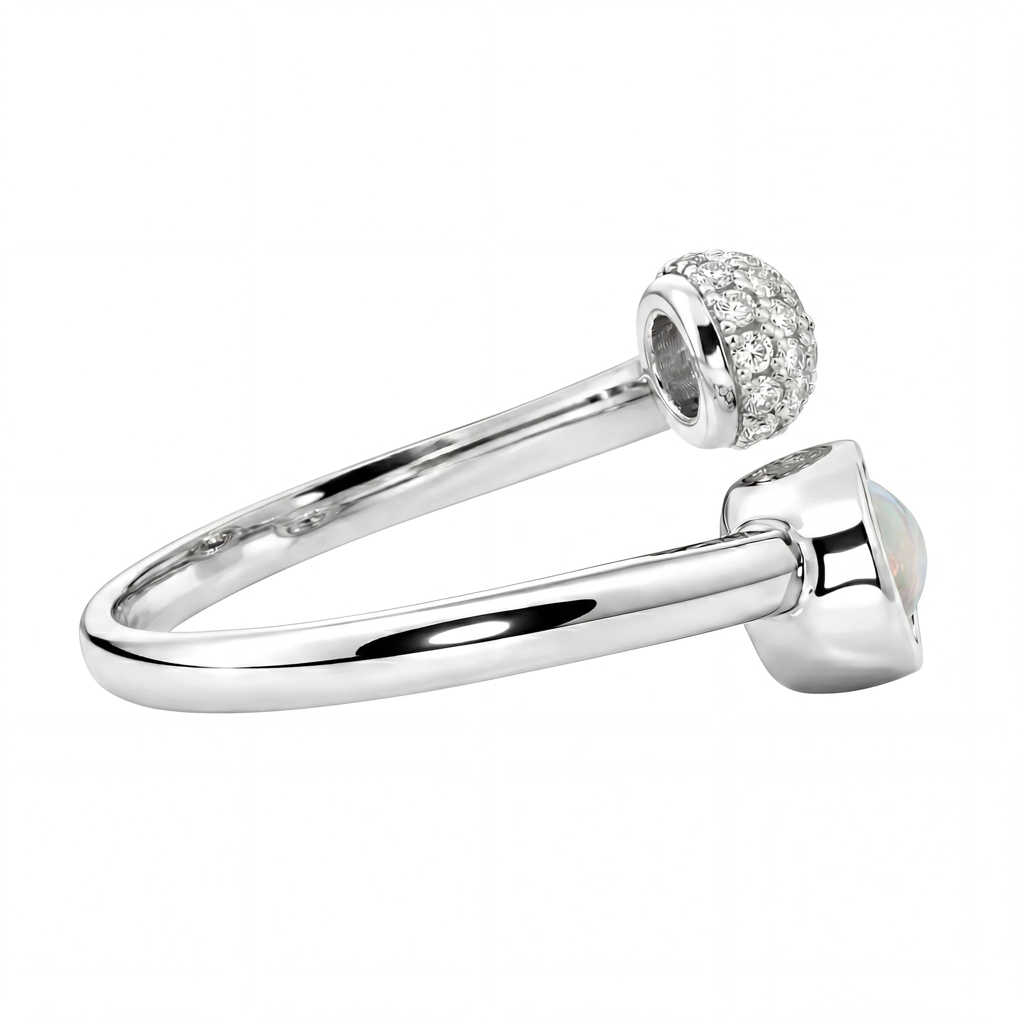 Light Opal Ring in 925 Sterling Silver - Multicolour - Australian Opal Cutters and Pearl Divers