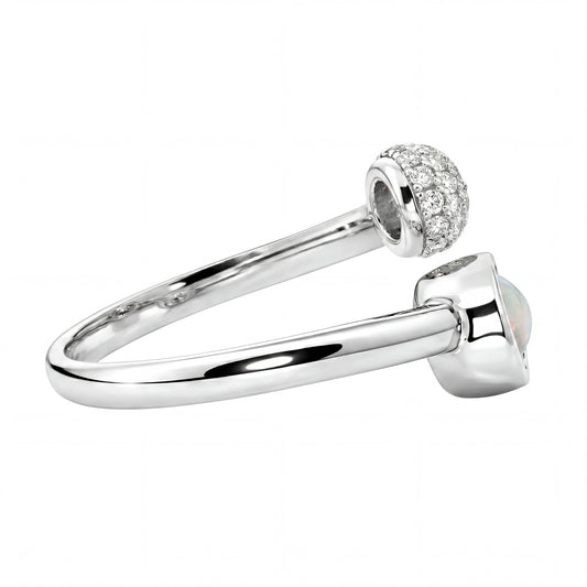 Light Opal Ring in 925 Sterling Silver - Multicolour - Australian Opal Cutters and Pearl Divers