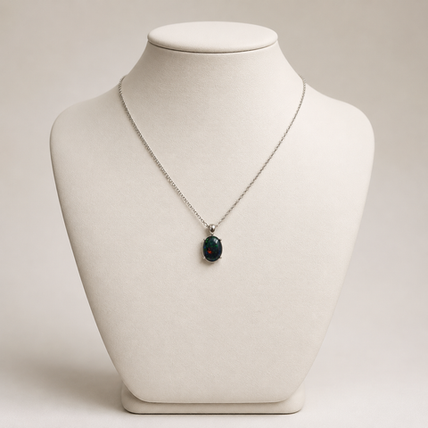 Australian Triplet Opal Pendant set in Stainless Steel - Multicolour