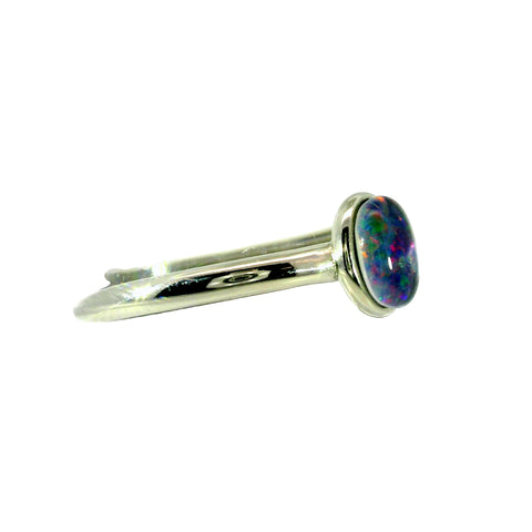 Triplet Opal Ring in Stainless Steel - Multicolour