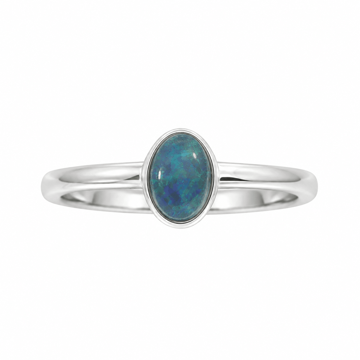 Triplet Opal Ring in Stainless Steel - Multicolour - Australian Opal Cutters and Pearl Divers