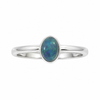 Triplet Opal Ring in Stainless Steel - Multicolour