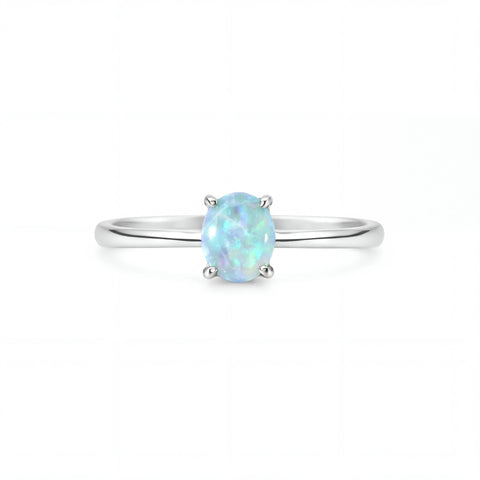 Dark Opal Ring In 925 Sterling Silver - Green-Blue