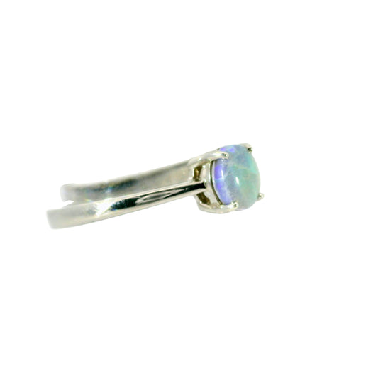 Black Opal Ring in 925 Sterling Silver - Green-Blue