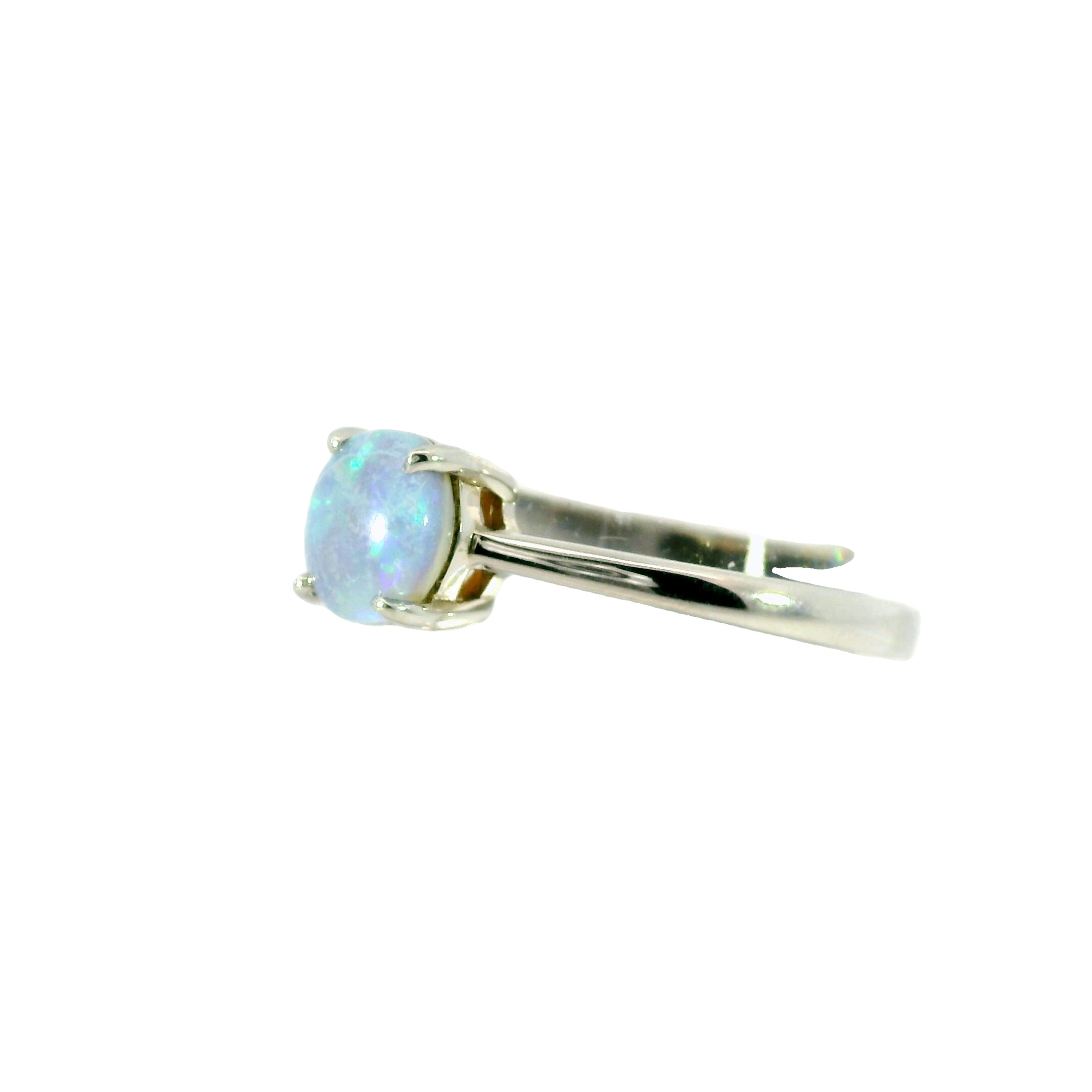 Black Opal Ring in 925 Sterling Silver - Green-Blue