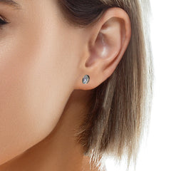 Triplet Opal Earrings in 925 Sterling Silver plated in Rose Gold - Multicolour