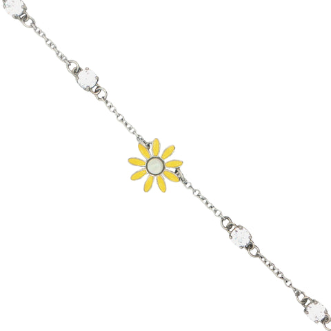Light Opal Daisy Bracelet set in Stainless Steel