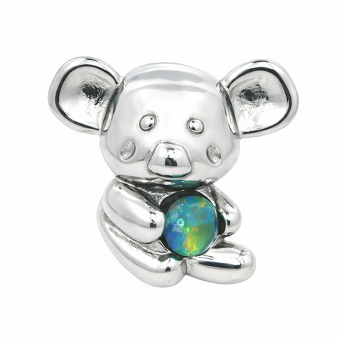 Triplet Opal Koala Earrings in Stainless Steel - Multicolour