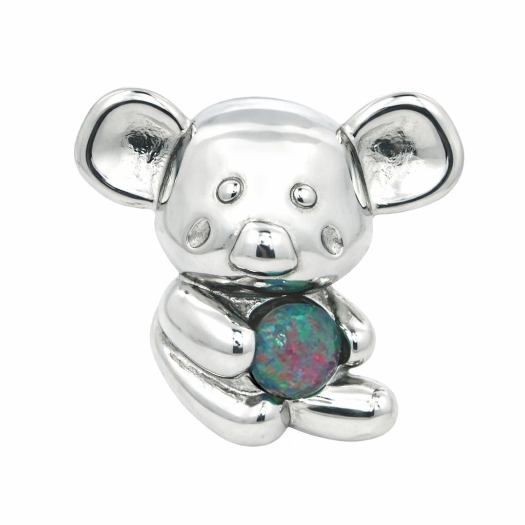 Triplet Opal Koala Earrings in Stainless Steel - Multicolour