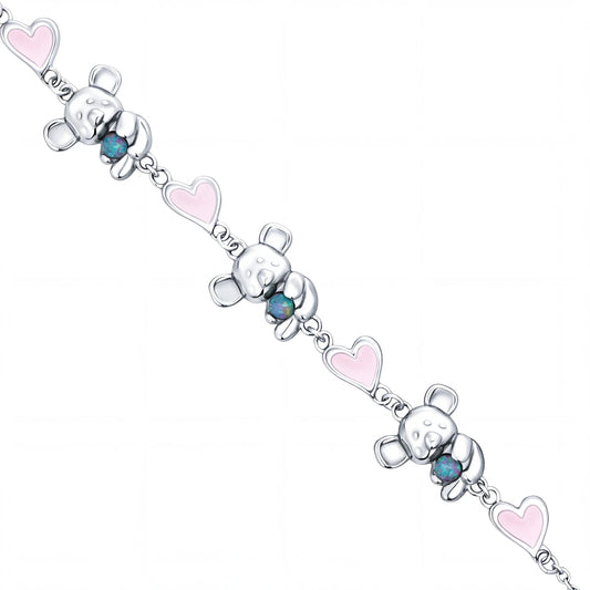 Triplet Opal Koala Bracelet set in Stainless Steel - Australian Opal Cutters and Pearl Divers