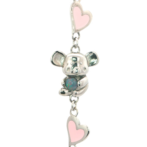 Triplet Opal Koala Bracelet set in Stainless Steel