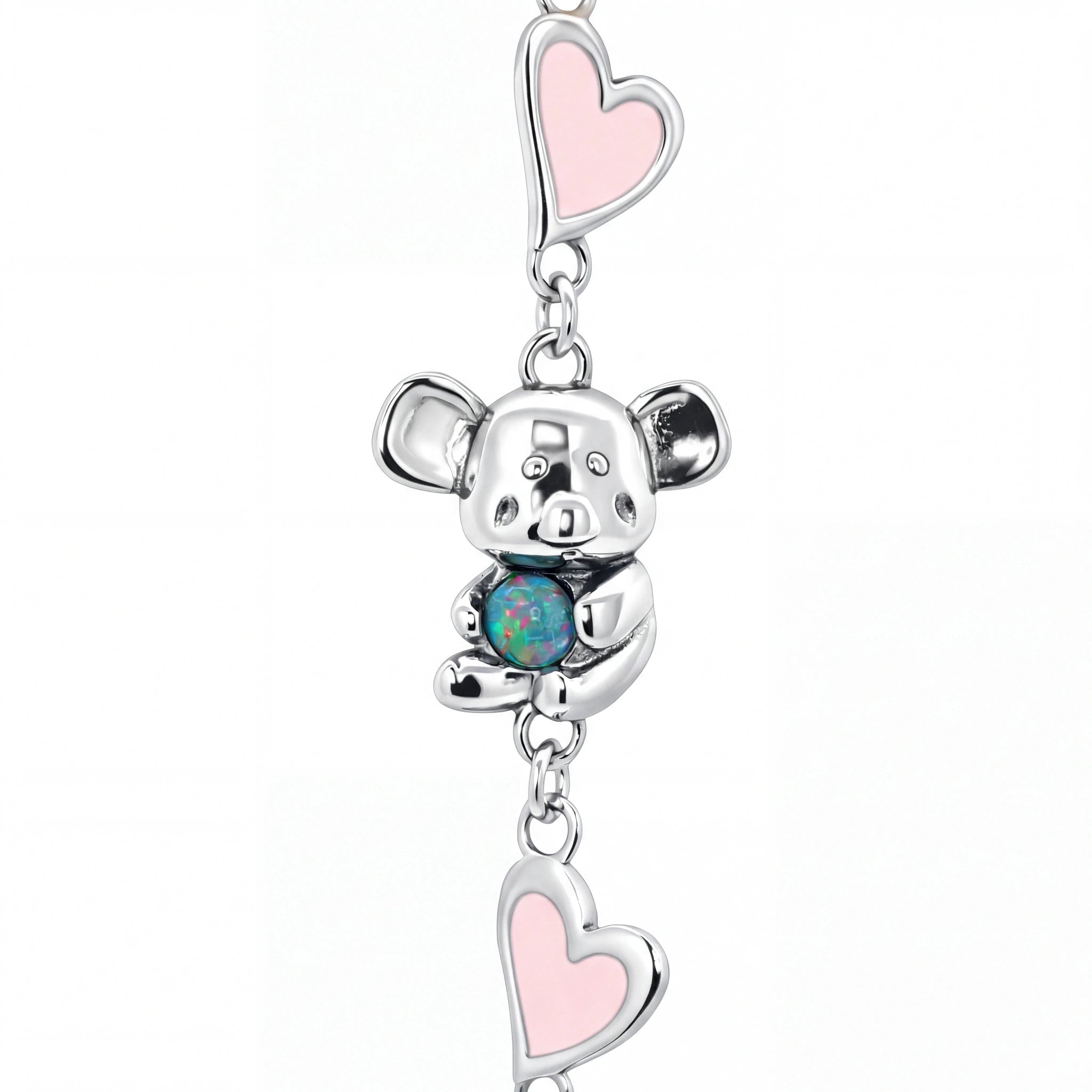 Triplet Opal Koala Bracelet set in Stainless Steel - Australian Opal Cutters and Pearl Divers