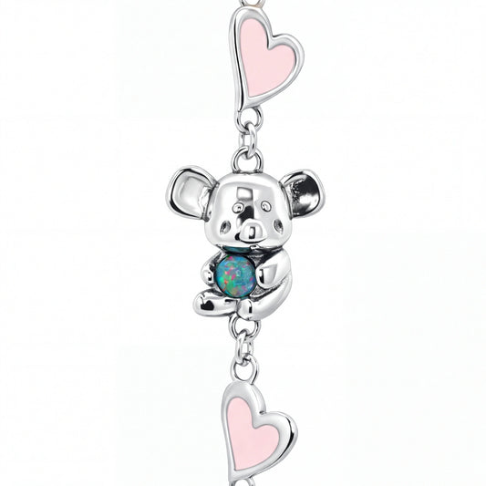 Triplet Opal Koala Bracelet set in Stainless Steel - Australian Opal Cutters and Pearl Divers