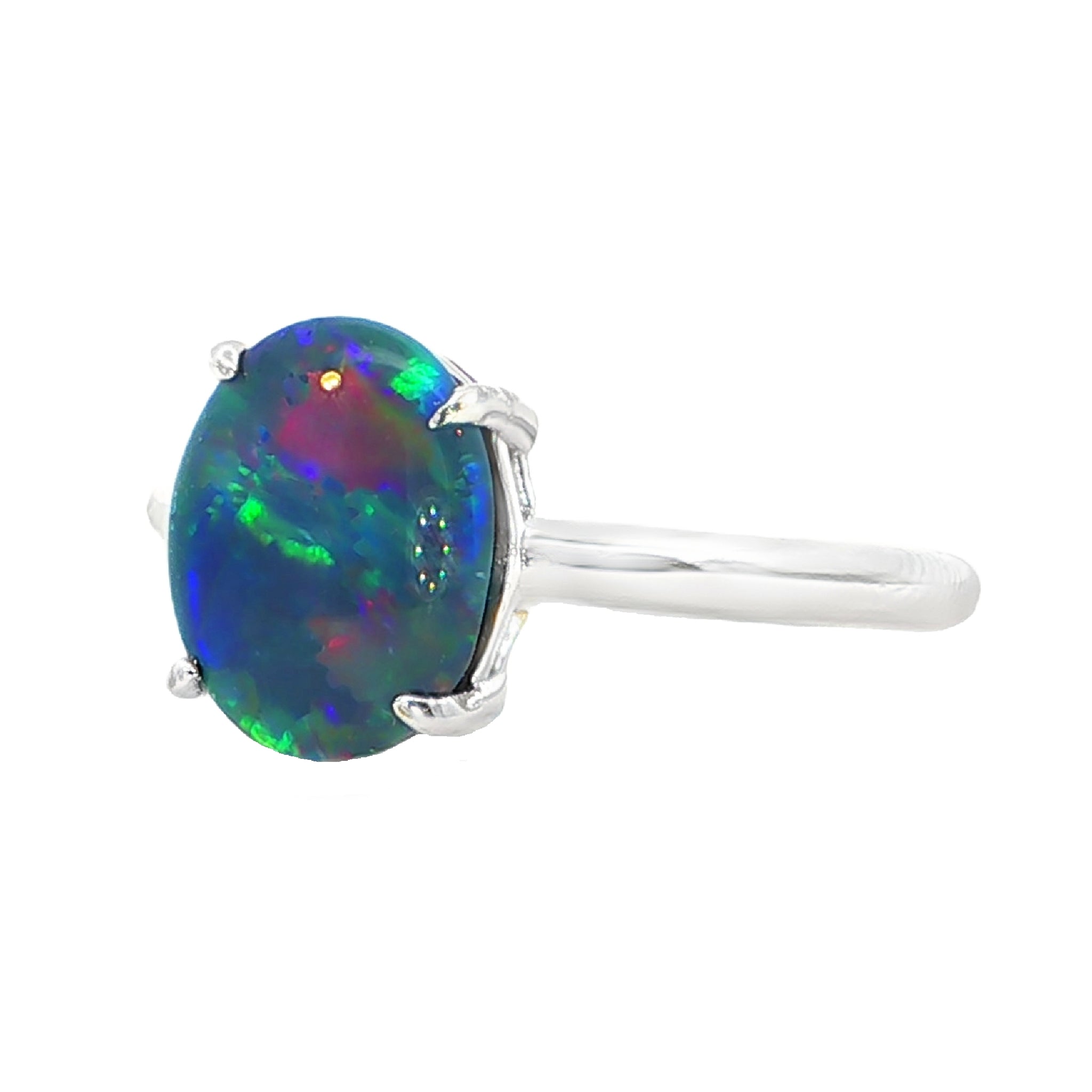 Triplet Opal Ring in 925 Sterling Silver - Multicolour