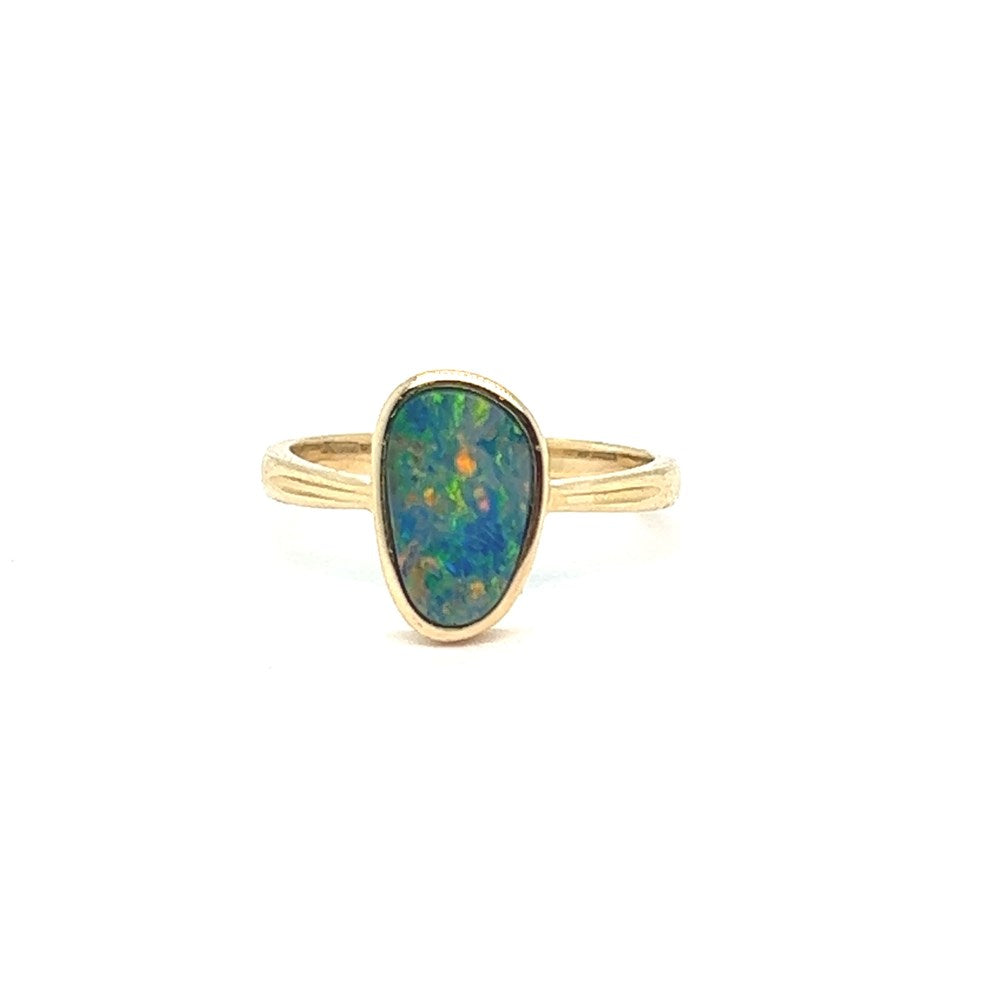 Australian Doublet Opal Ring set in 14k Gold