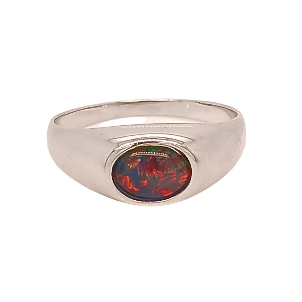 Australian Triplet Opal Ring Set in 925 sterling silver