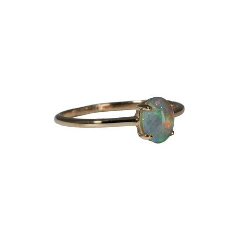 Light Opal Ring in 14K Yellow Gold - Multicolour