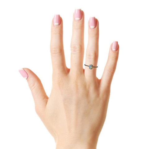 Light Opal Ring in 14K Yellow Gold - Multicolour