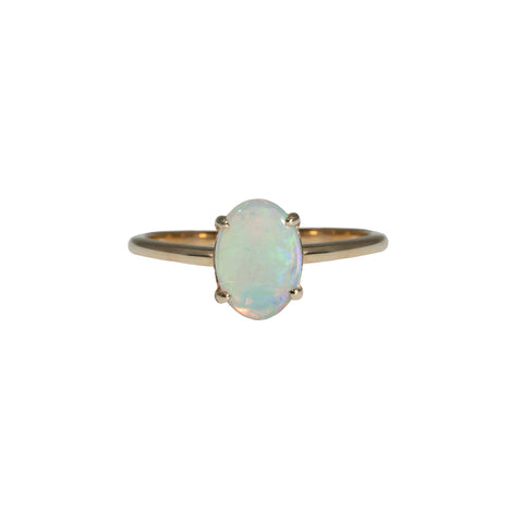 Light Opal Ring in 9K Yellow Gold - Multicolour