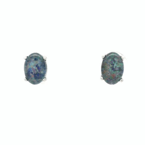 Triplet Opal Earrings in Stainless Steel - Multicolour