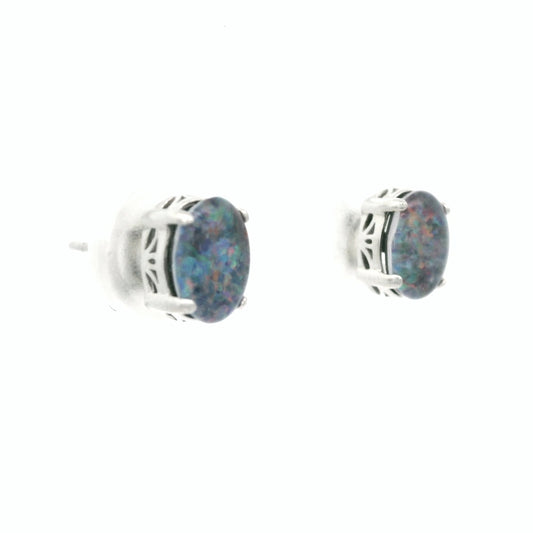 Triplet Opal Earrings in Stainless Steel - Multicolour
