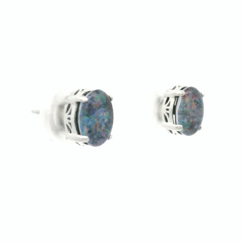 Triplet Opal Earrings in Stainless Steel - Multicolour