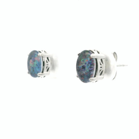 Triplet Opal Earrings in Stainless Steel - Multicolour