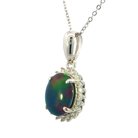 Triplet Opal Pendant in 925 Sterling Silver - Multicolour