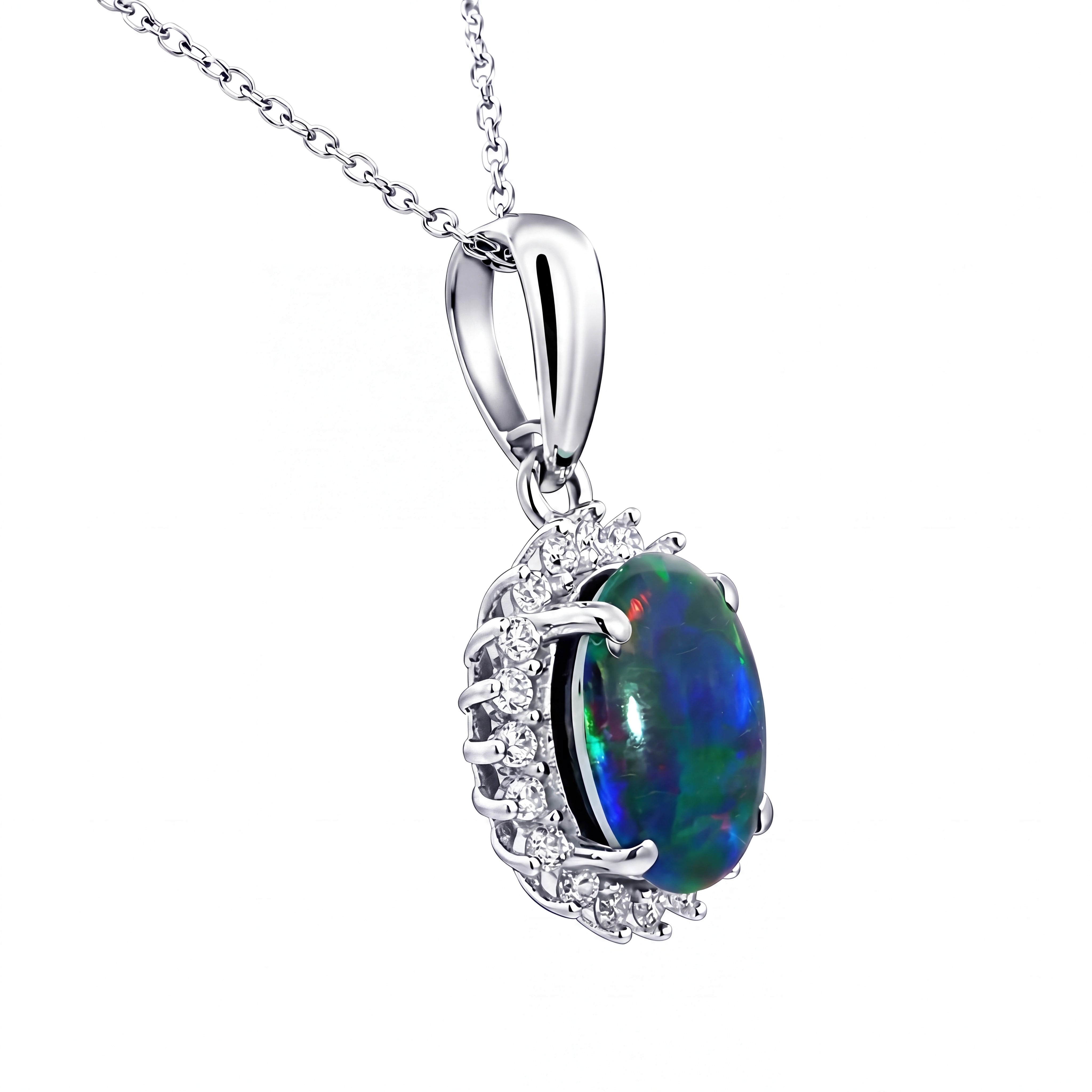 Triplet Opal Pendant in 925 Sterling Silver - Multicolour - Australian Opal Cutters and Pearl Divers