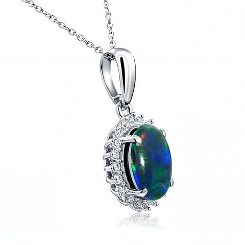 Triplet Opal Pendant in 925 Sterling Silver - Multicolour