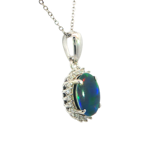 Triplet Opal Pendant in 925 Sterling Silver - Multicolour
