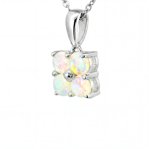 Light Opal Pendant In 925 Sterling Silver - Multicolour