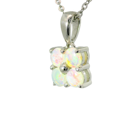 Light Opal Pendant in 925 Sterling Silver - Multicolour