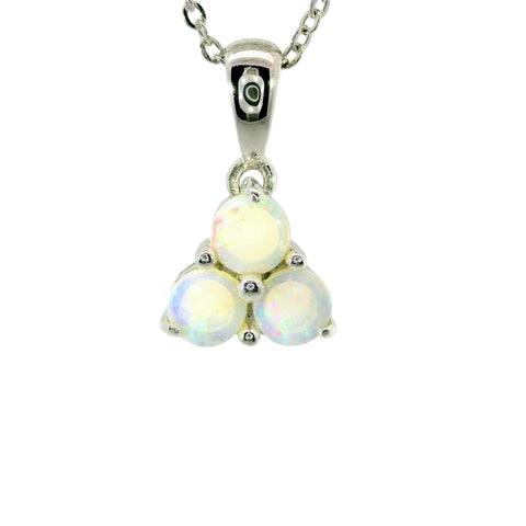 Light Opal Pendant in 925 Sterling Silver - Multicolour
